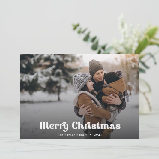 Kerstrelaytekstfoto Feestdagenkaart (Staand voorkant)