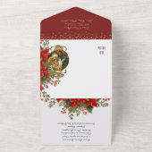 Kerstreligieuze foto Jezus Mary Joseph Family All In One Uitnodiging (Buitenkant)