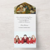 Kerstreligieuze foto Jezus Mary Joseph Family All In One Uitnodiging (Binnen)