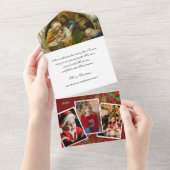 Kerstreligieuze foto Jezus Mary Joseph Family All In One Uitnodiging (Afscheurbaar)