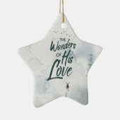 Kerstreligieuze wonderen van z'n liefdeszeggers keramisch ornament (Rechts)