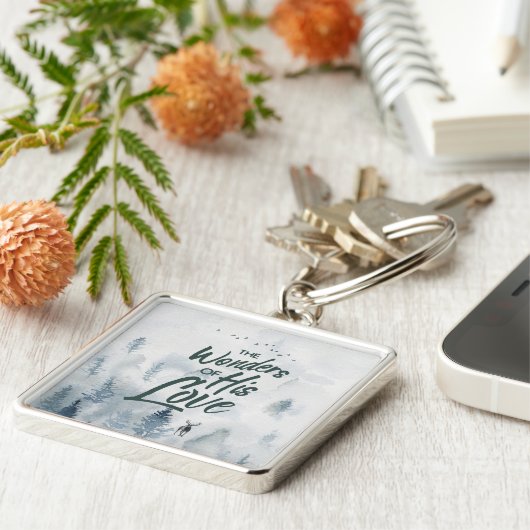 Kerstreligieuze wonderen van z'n liefdeszeggers sleutelhanger (Zijkant)