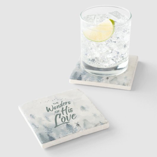 Kerstreligieuze wonderen van z'n liefdeszeggers stenen onderzetter (Zijkant)