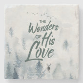 Kerstreligieuze wonderen van z'n liefdeszeggers stenen onderzetter (Voorkant)