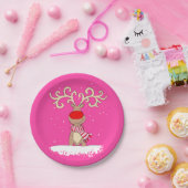 kerstrender groot roze bord van anker papier (Feest)