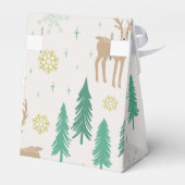 Kerstrender in het Evergreen Winter Forest Bedankdoosjes (Achterkant)