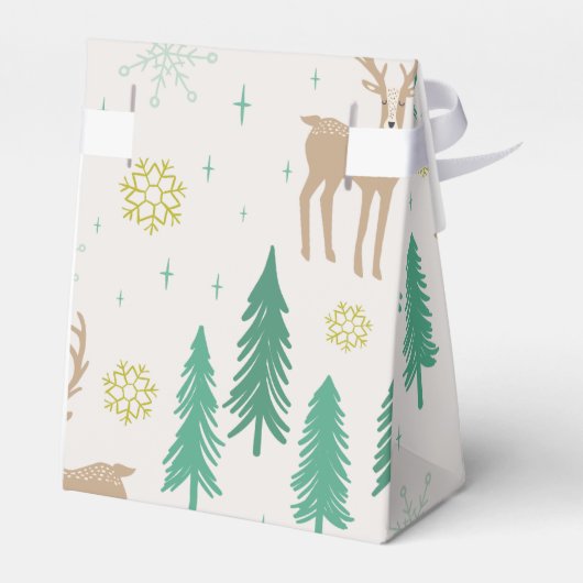 Kerstrender in het Evergreen Winter Forest Bedankdoosjes (Achterkant)