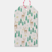 Kerstrender in het Evergreen Winter Forest Cadeaulabel (Voorkant)