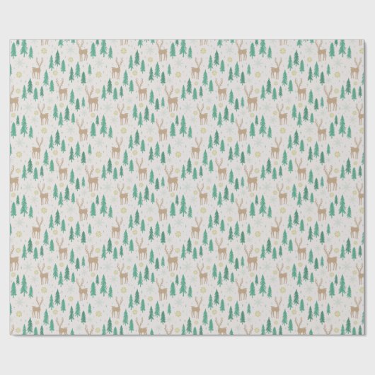 Kerstrender in het Evergreen Winter Forest Cadeaupapier (Vlak)