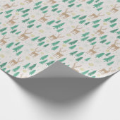 Kerstrender in het Evergreen Winter Forest Cadeaupapier (Hoek)