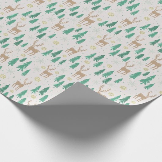 Kerstrender in het Evergreen Winter Forest Cadeaupapier (Hoek)