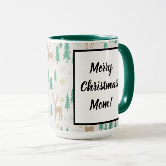 Kerstrender in het Evergreen Winter Forest Mok (Voorkant rechts)