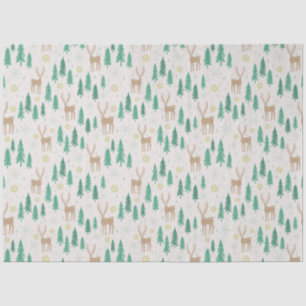 Kerstrender in het Evergreen Winter Forest Tissuepapier