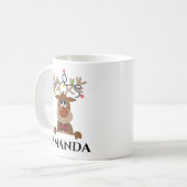 kerstrender - kerstlicht koffiemok (Voorkant links)