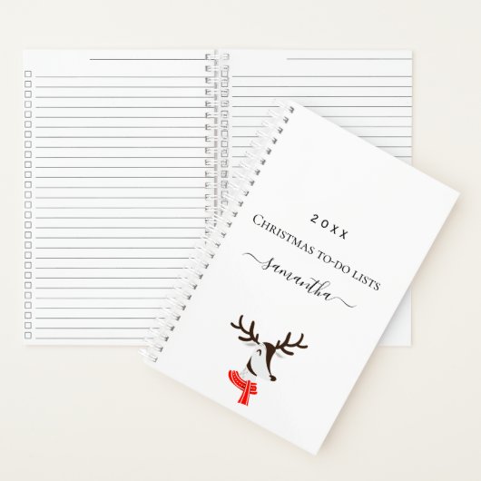 Kerstrender rood wit om lijsten te maken notitieboek (Binnen)