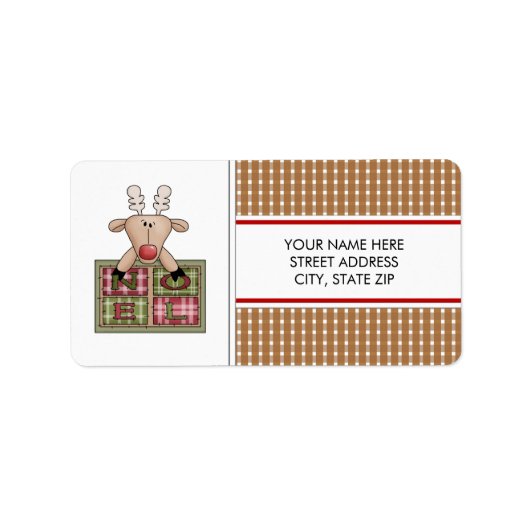kerstrenderadres postmerken etiket (Voorkant)
