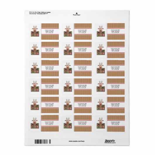 kerstrenderadres postmerken etiket (Full Sheet)