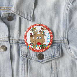 Kerstrenderlichten rond ronde button 7,6 cm