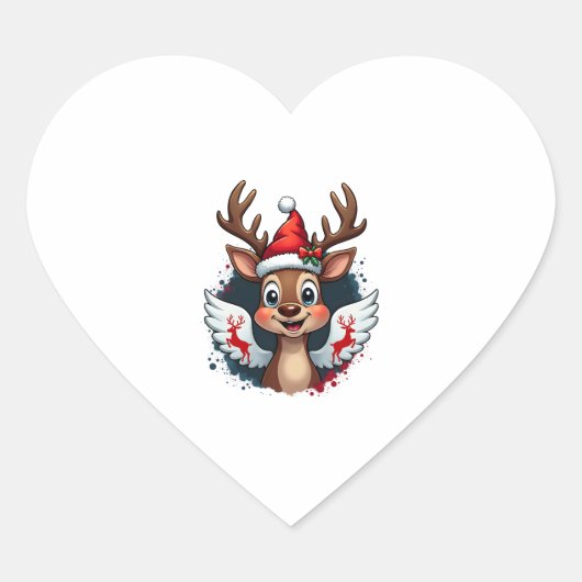 Kerstrendier (1) hart sticker (Voorkant)