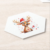 Kerstrendier (1) kartonnen onderzetters (Schuin)