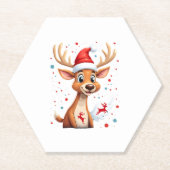 Kerstrendier (1) kartonnen onderzetters (Voorkant)