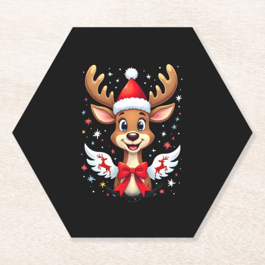Kerstrendier (3) kartonnen onderzetters (Voorkant)