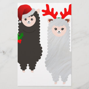 kerstrendier alpacas briefpapier