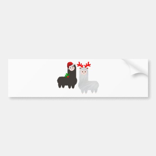 kerstrendier alpacas bumpersticker (Voorkant)