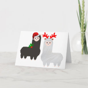 kerstrendier alpacas feestdagen kaart