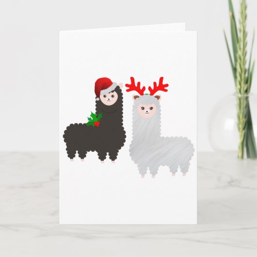 kerstrendier alpacas feestdagen kaart (Voorkant)