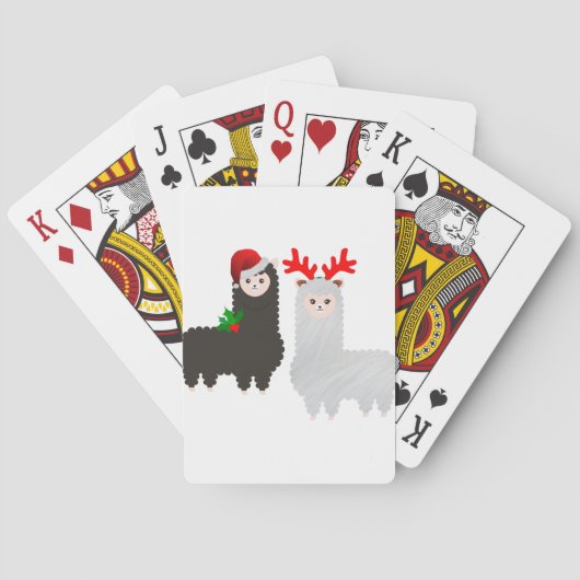 kerstrendier alpacas pokerkaarten (Achterkant)