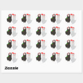 kerstrendier alpacas ronde sticker (Vel)