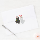 kerstrendier alpacas ronde sticker (Envelop)