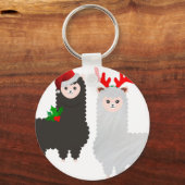 kerstrendier alpacas sleutelhanger (Voorkant)