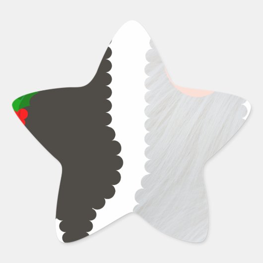 kerstrendier alpacas ster sticker (Voorkant)