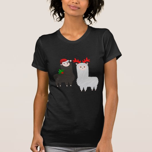 kerstrendier alpacas t-shirt (Voorkant)
