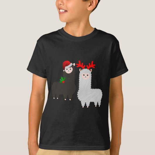 kerstrendier alpacas t-shirt (Voorkant)