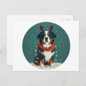 Kerstrendier Berner Sennenhond Feestdagenkaart (Voorkant / Achterkant)