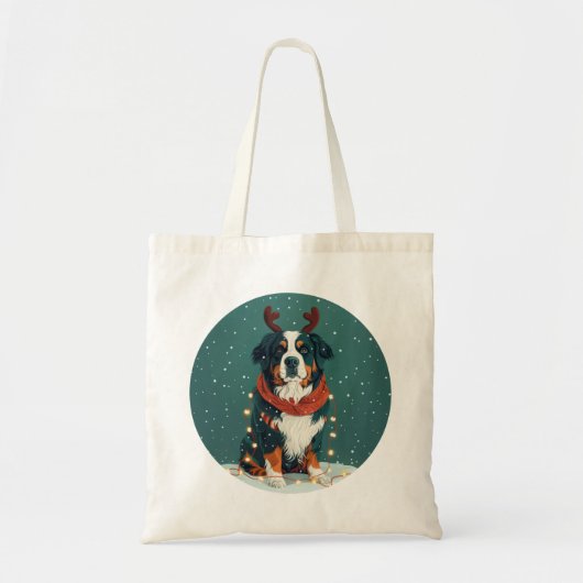 Kerstrendier Berner Sennenhond Tote Bag (Voorkant)