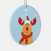 Kerstrendier blauw keramisch ornament (Rechts)