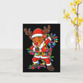 Kerstrendier Dabbing Lights Santa Xmas voor mij Kaart (Gele Bloem)