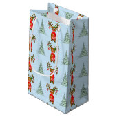 kerstrendier en pijnbomen klein cadeauzakje (Achterkant Gekanteld)
