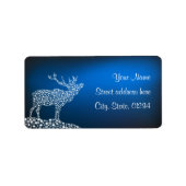 Kerstrendier en sterren etiket (Voorkant)