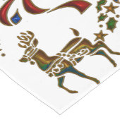 Kerstrendier en sterren korte tafelloper (Hoek)