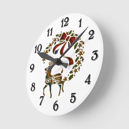 Kerstrendier en sterren ronde klok (Hoek)