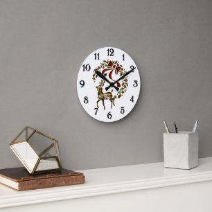 Kerstrendier en sterren ronde klok