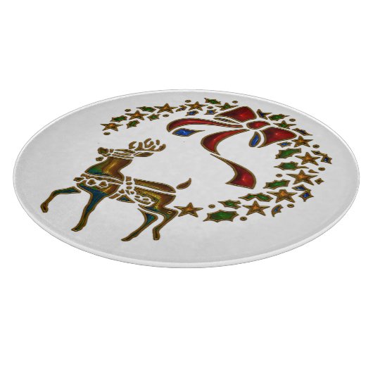 Kerstrendier en sterren snijplank (Hoek)