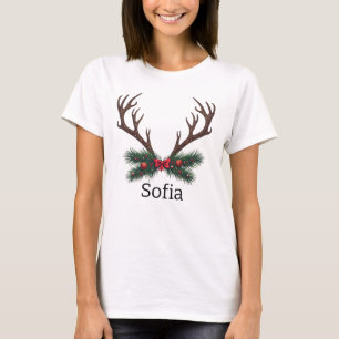 Kerstrendier gepersonaliseerde jouw naam t-shirt
