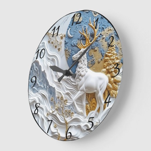 Kerstrendier in de sneeuw grote klok (Hoek)