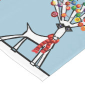 Kerstrendier in de sneeuw korte tafelloper (Hoek)